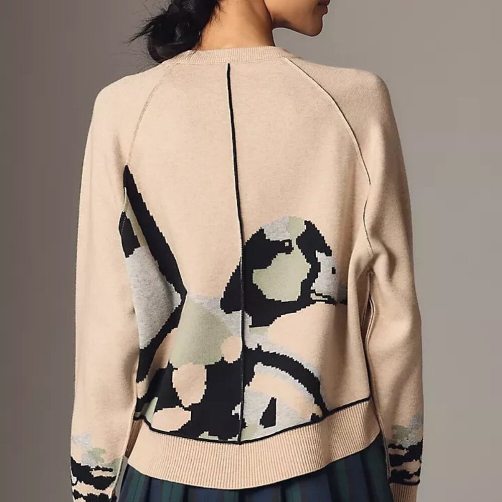 Anthropologie Pilcro The Oaklyn Cozy Knit Crew-Neck Duck Sweater Top Size L NWT - Picture 3 of 7